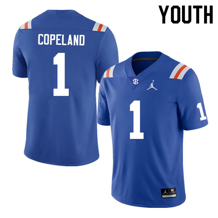 Youth #1 Jacob Copeland Florida Gators College Football Jerseys Sale-Throwback - Click Image to Close